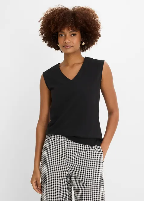 Maglia con scollo a V in puro cotone biologico, bonprix