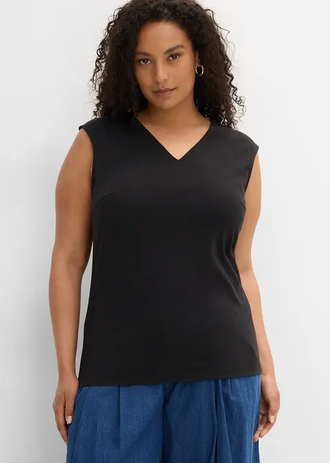 Maglia con scollo a V in puro cotone biologico, bonprix