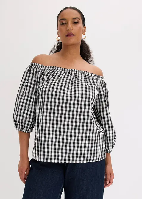 Camicetta a spalle scoperte in puro cotone, bonprix