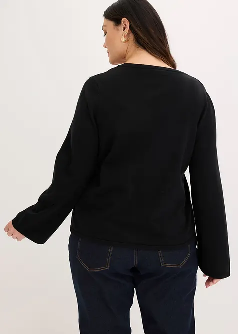 Cardigan in filato fine di misto cotone, bonprix
