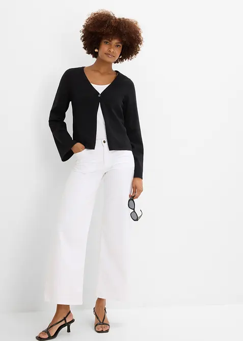 Cardigan in filato fine di misto cotone, bonprix