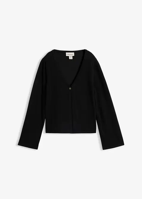Cardigan in filato fine di misto cotone, bonprix
