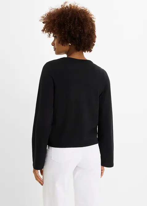 Cardigan in filato fine di misto cotone, bonprix
