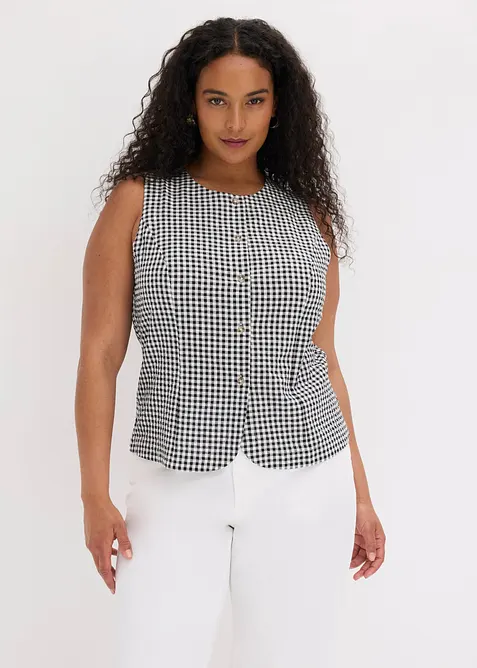 Blazer smanicato in puro cotone, bonprix