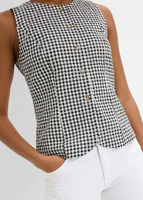 Blazer smanicato in puro cotone, bonprix