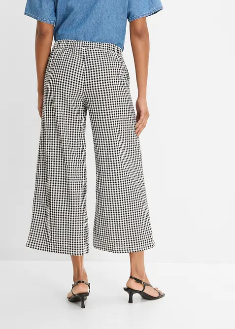 Pantaloni in seersucker di puro cotone con elastico in vita, bonprix