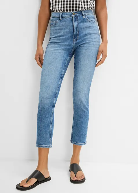 Jeans cropped slim fit, vita alta, bonprix