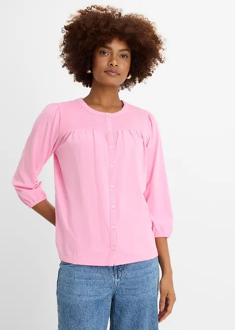 Maglia in filato fiammato di puro cotone biologico, bonprix