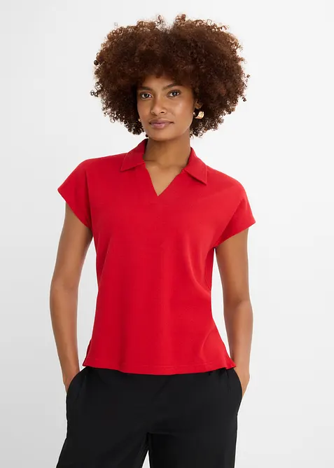 Polo in puro cotone biologico effetto waffle, bonprix