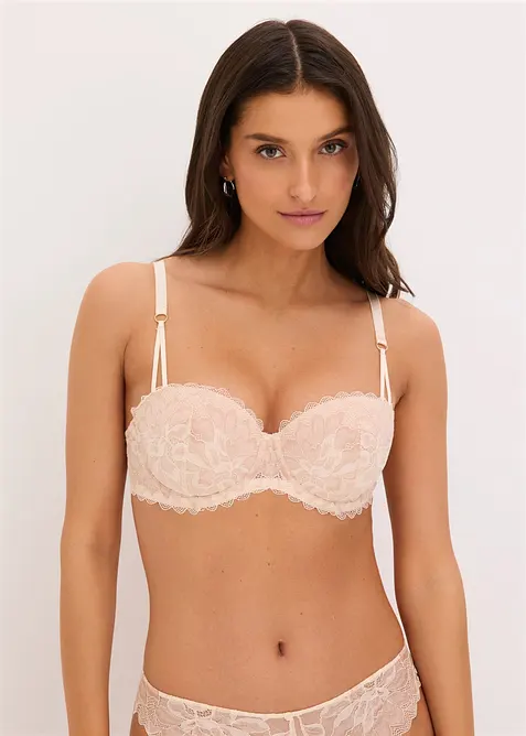 Reggiseno a balconcino in pizzo raffinato, bonprix