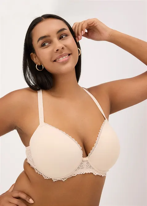 Reggiseno con coppe preformate e pizzo delicato (pacco da 2), bonprix