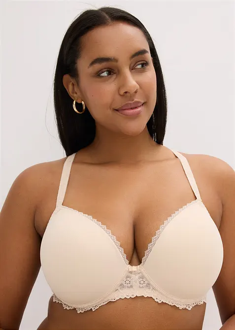 Reggiseno con coppe preformate e pizzo delicato (pacco da 2), bonprix