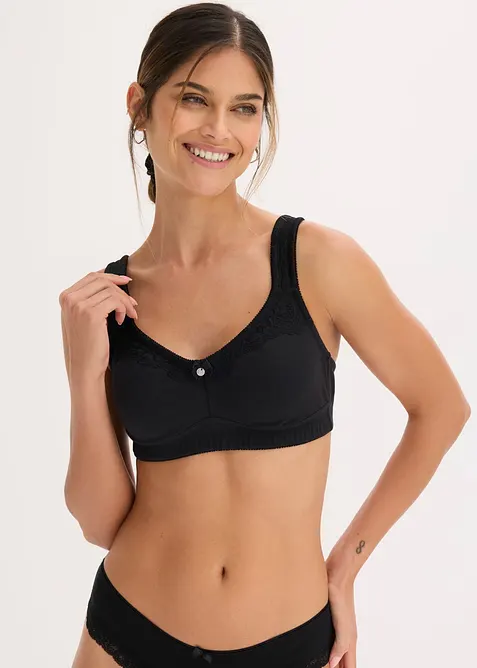 Reggiseno senza ferretto con cotone (pacco da 2), bonprix