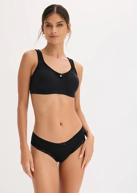 Reggiseno senza ferretto con cotone (pacco da 2), bonprix