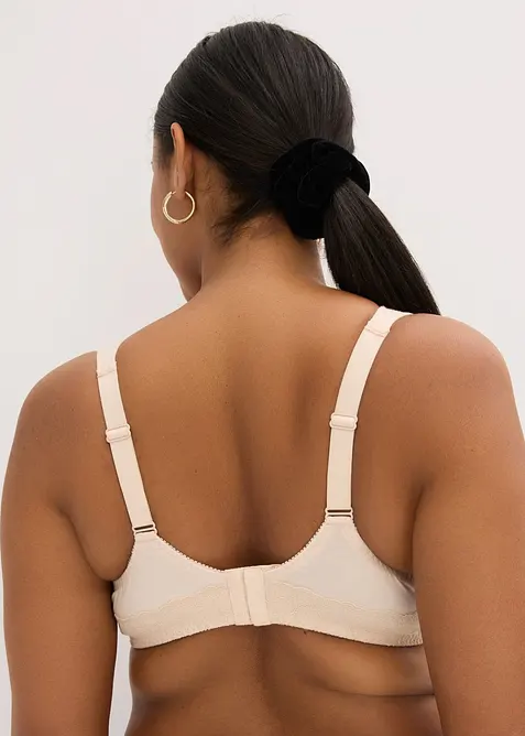 Reggiseno t-shirt con ferretto, cotone e pizzo (pacco da 2), bonprix
