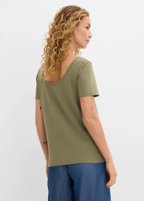 T-shirt con ampia scollatura rotonda dietro (pacco da 2), bonprix