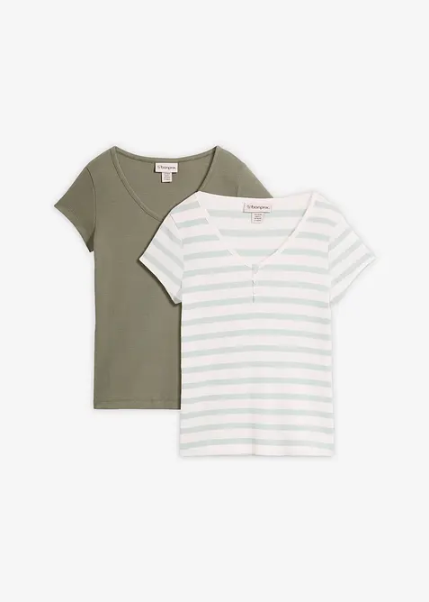 T-shirt in puro cotone biologico (pacco da 2), bonprix