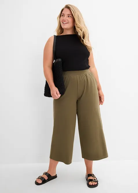 Pantaloni cropped elasticizzati in cotone biologico, bonprix