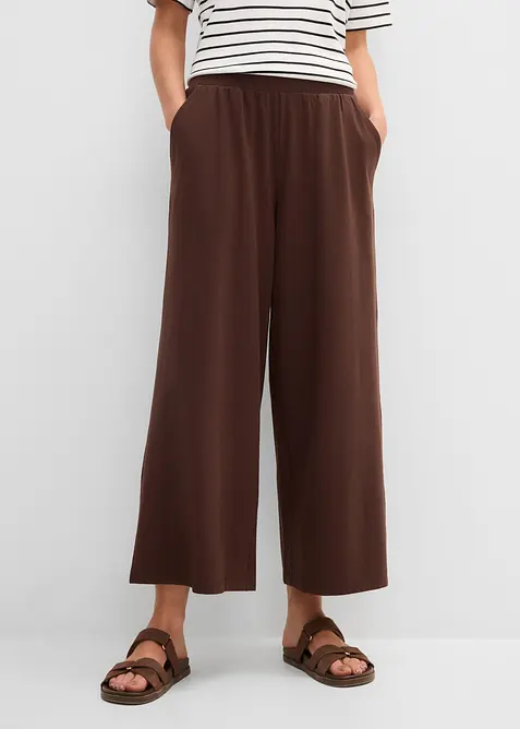 Pantaloni cropped elasticizzati in cotone biologico, bonprix