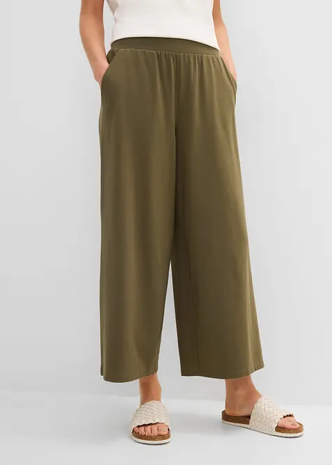 Pantaloni cropped elasticizzati in cotone biologico, bonprix