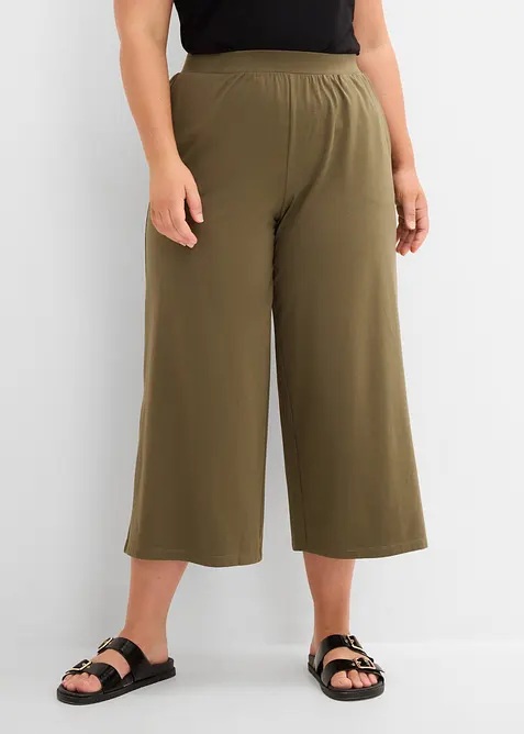Pantaloni cropped elasticizzati in cotone biologico, bonprix