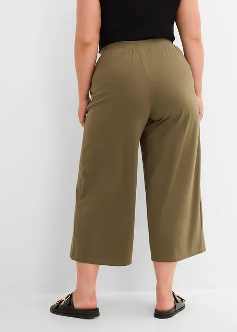 Pantaloni cropped elasticizzati in cotone biologico, bonprix