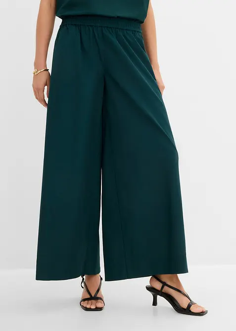 Pantaloni culotte ampi in puro cotone, bonprix
