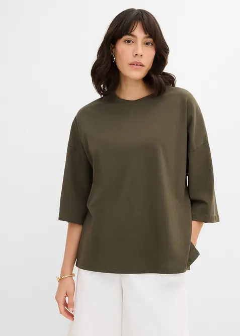 Maglia oversize in misto cotone biologico elasticizzato, bonprix
