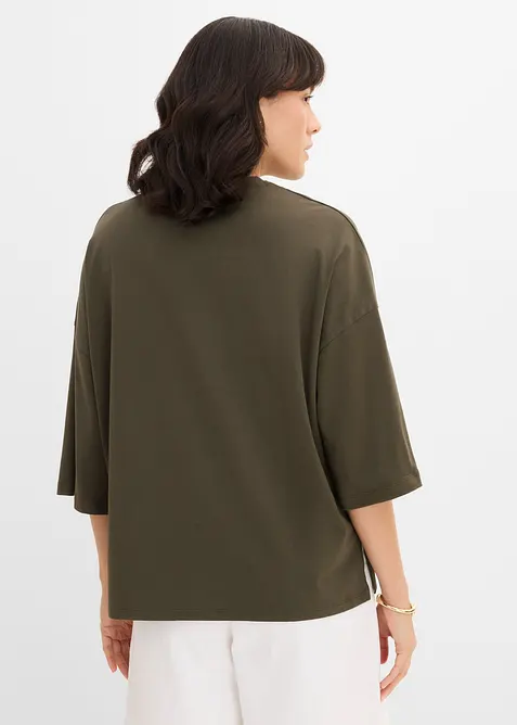 Maglia oversize in misto cotone biologico elasticizzato, bonprix