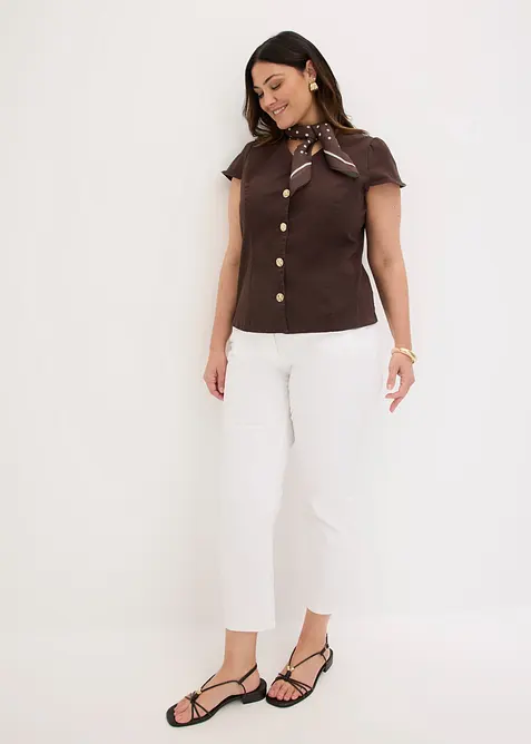 Blusa in cotone a maniche corte, bonprix