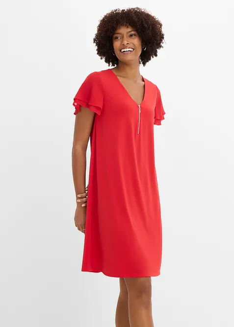 Abito in maglina con maniche di chiffon, bonprix