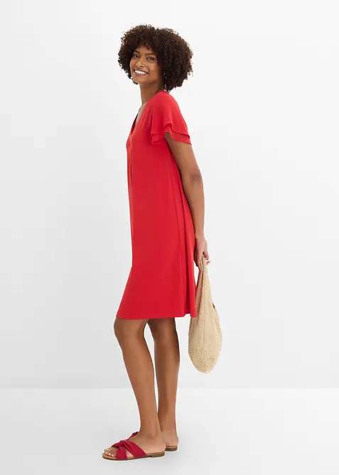 Abito in maglina con maniche di chiffon, bonprix