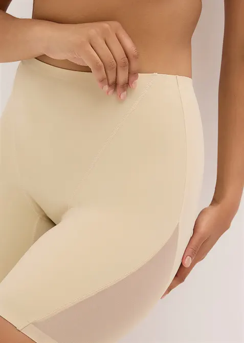 Pantaloncini con inserto trasparente ed effetto modellante medio (pacco da 2), bonprix