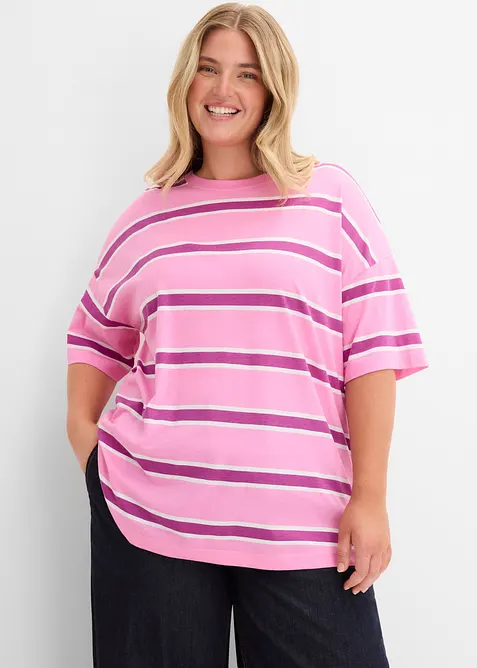 T-shirt boxy in misto cotone e viscosa, bonprix