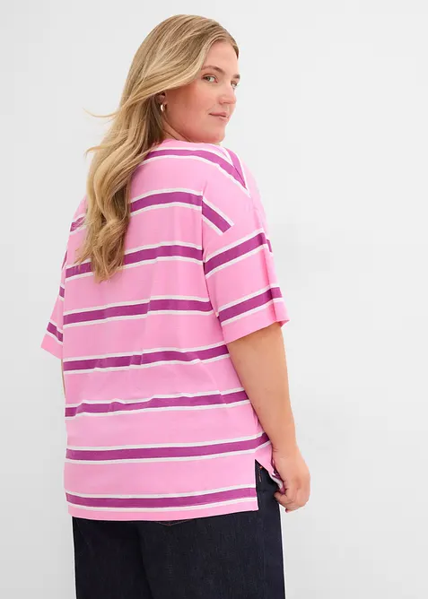 T-shirt boxy in misto cotone e viscosa, bonprix