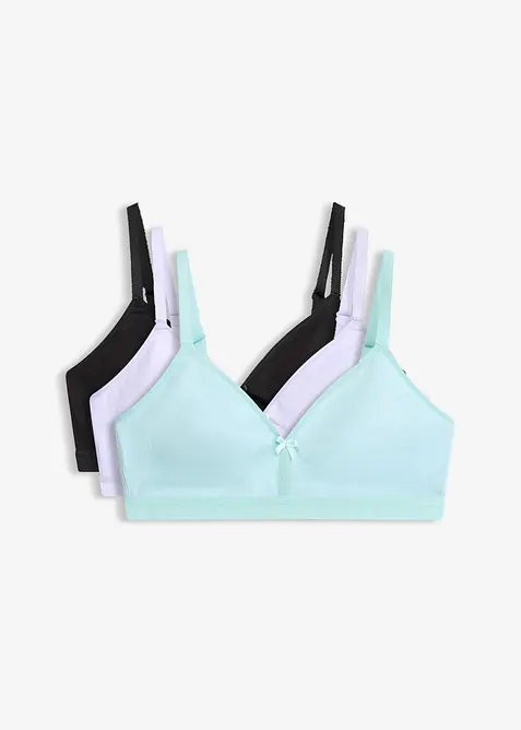 Reggiseno senza ferretto con cotone biologico (pacco da 3), bonprix