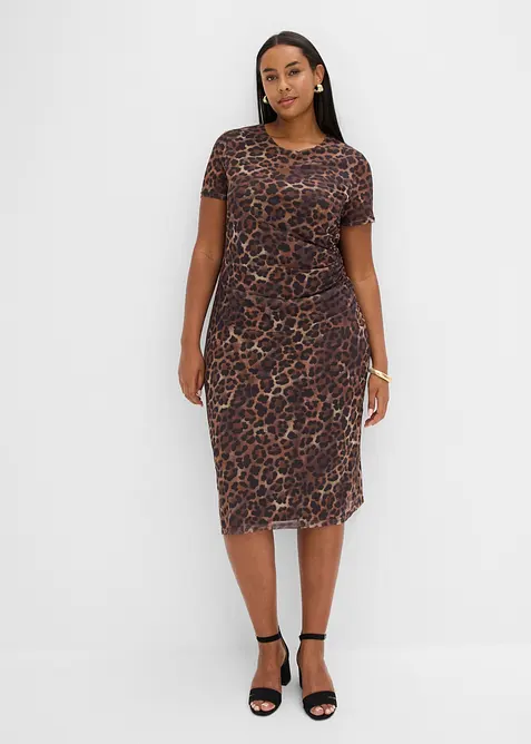 Abito midi in morbido mesh, bonprix