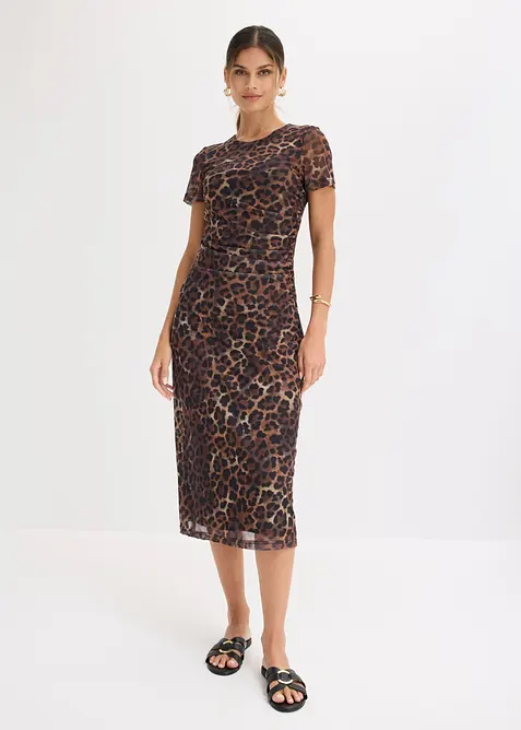 Abito midi in morbido mesh, bonprix