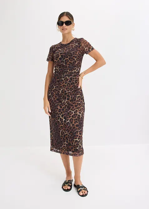 Abito midi in morbido mesh, bonprix