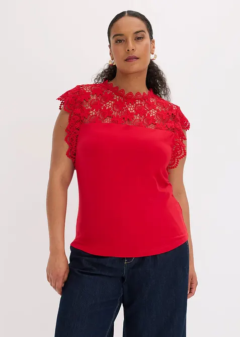 Maglia con inserto in pizzo, bonprix
