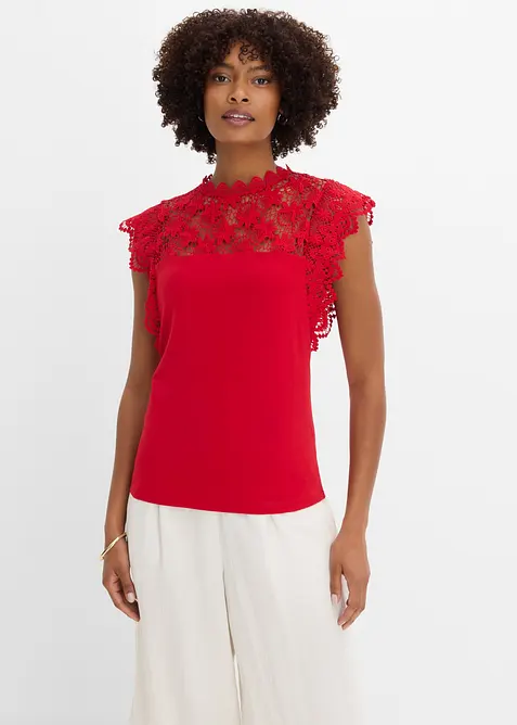 Maglia con inserto in pizzo, bonprix