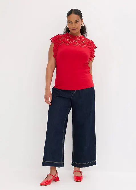 Maglia con inserto in pizzo, bonprix