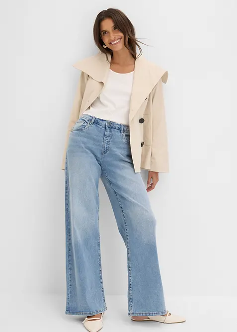 Jeans wide leg, vita alta, bonprix