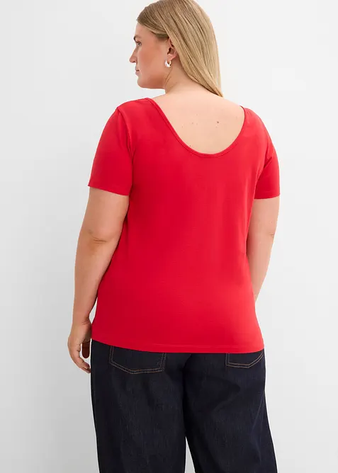 T-shirt con ampia scollatura rotonda dietro (pacco da 2), bonprix