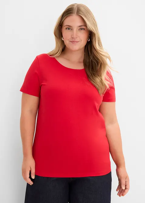 T-shirt con ampia scollatura rotonda dietro (pacco da 2), bonprix