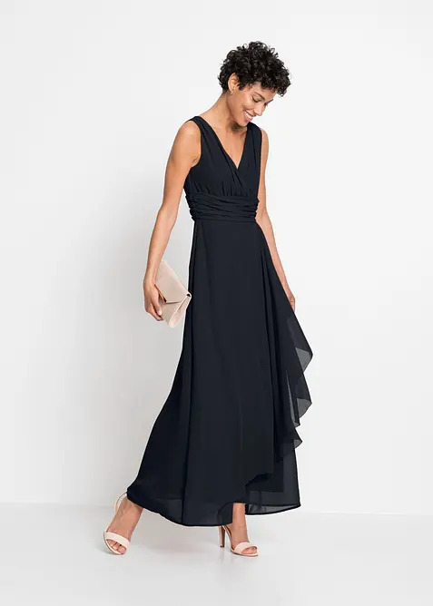 Abito in chiffon con arricciature, bonprix