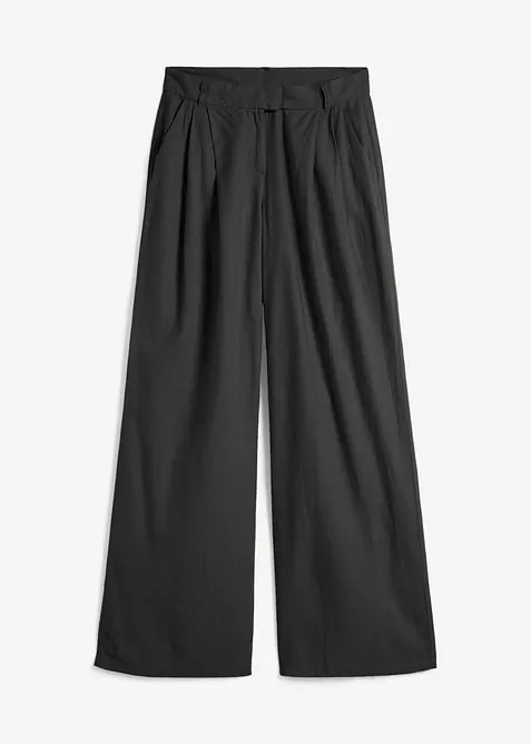 Pantaloni a palazzo in misto lino e viscosa leggero, bonprix
