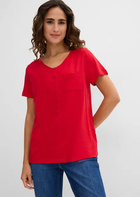 T-shirt con abbottonatura, bonprix