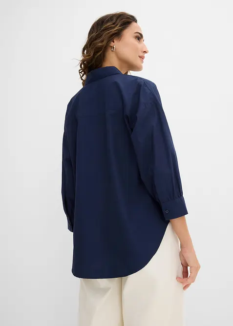 Camicetta oversize in cotone con maniche a 3/4, bonprix