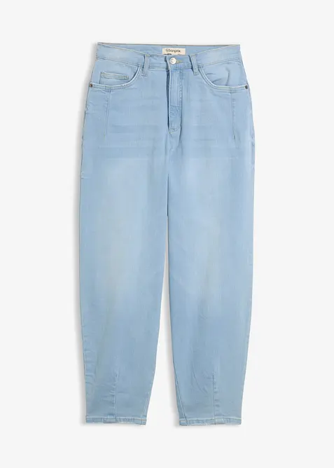 Jeans barrel shape in cotone biologico, vita alta, bonprix
